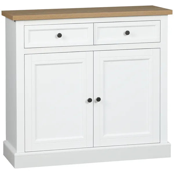 White Sideboard Buffet Cabinet with 2 Storage Drawers 2 Door Kitchen Cabinet for Living Room Entryway - product image 1