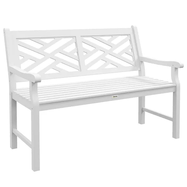Outsunny White Wooden Respite: 43.25" Outdoor Bench for Yard and Deck Relaxation - product image 11