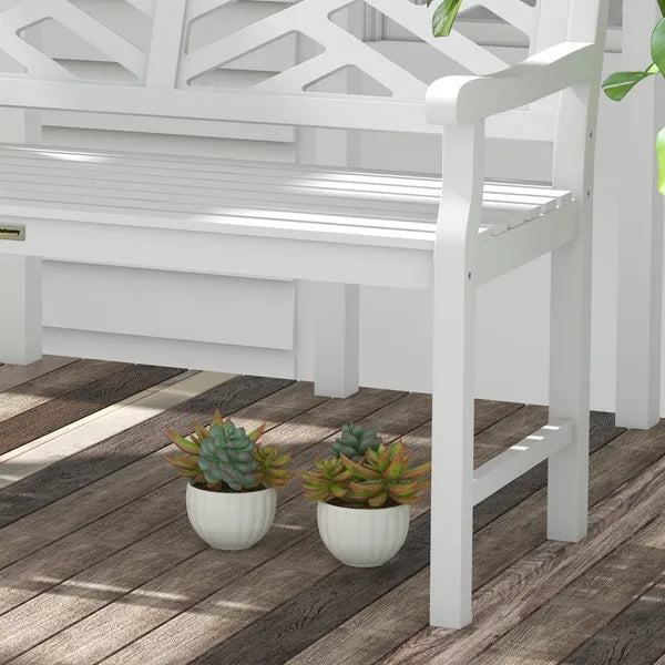 Outsunny White Wooden Respite: 43.25" Outdoor Bench for Yard and Deck Relaxation - product image 9