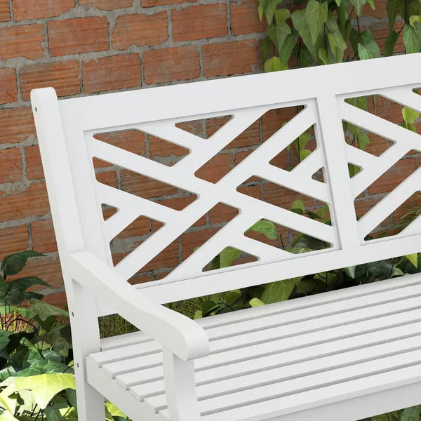 Outsunny White Wooden Respite: 43.25" Outdoor Bench for Yard and Deck Relaxation - product image 7