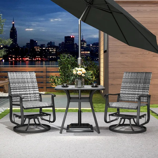 Wicker Rattan Swivel Patio Glider Chair Set of 2, Outdoor Glider Chair with Steel Frame, High Back, Gray - product image 10