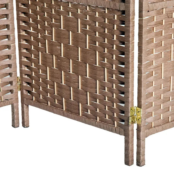 HOMCOM Wicker Room Divider 6' 3-Panel Freestanding Privacy Screen Folding Natural - product image 11
