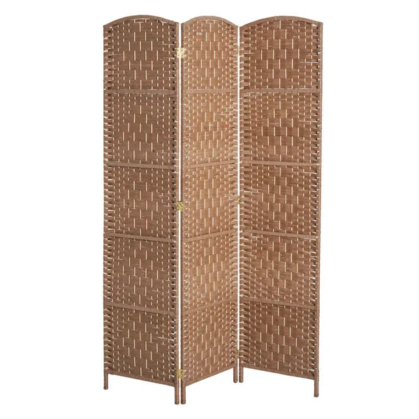 HOMCOM Wicker Room Divider 6' 3-Panel Freestanding Privacy Screen Folding Natural - product image 8