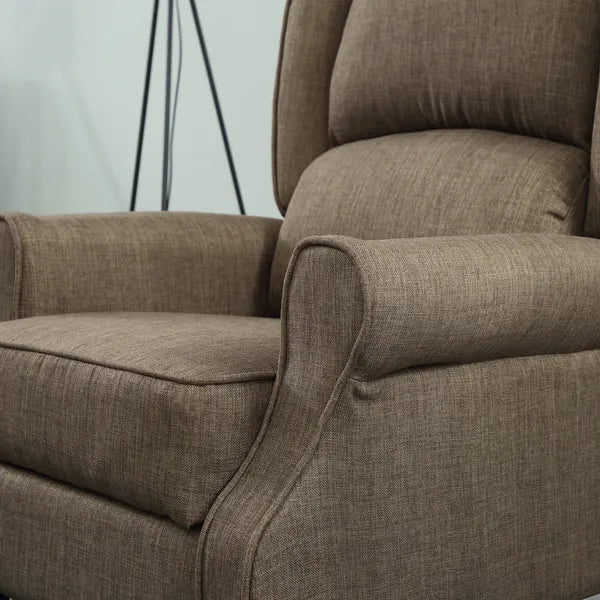 Wingback Brown Recliner Massage Chair with Heat Fabric Sofa Remote Control and Footrest for Living Room - product image 9
