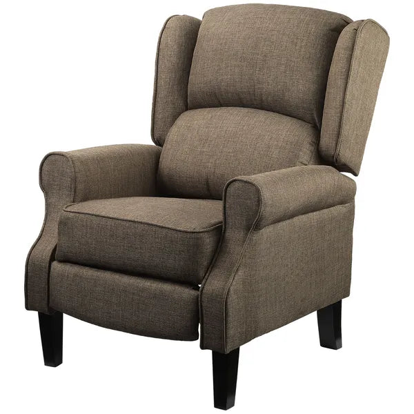 Wingback Brown Recliner Massage Chair with Heat Fabric Sofa Remote Control and Footrest for Living Room - product image 11