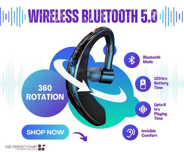 Bluetooth 5.0 Single Ear Headset with Microphone for Driving and Calls - product view 17