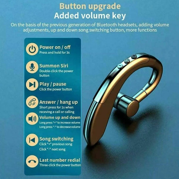 Bluetooth 5.0 Single Ear Headset with Microphone for Driving and Calls - product view 6