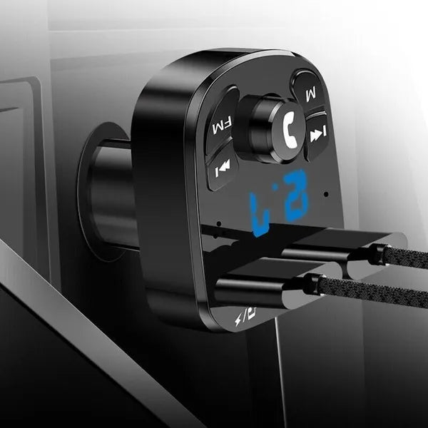 Bluetooth 5.0 Car FM Transmitter with Dual USB Charger and Hands Free Calling - product view 10