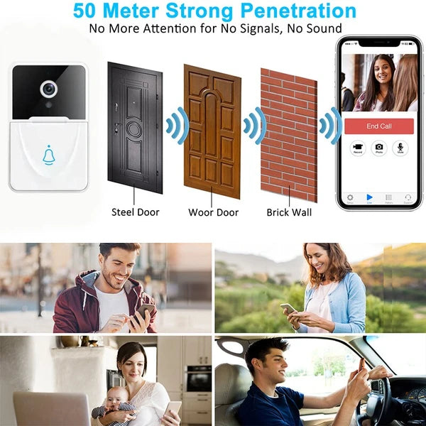 Wireless WiFi Video Doorbell Camera with Chime and Two Way Intercom - product view 9
