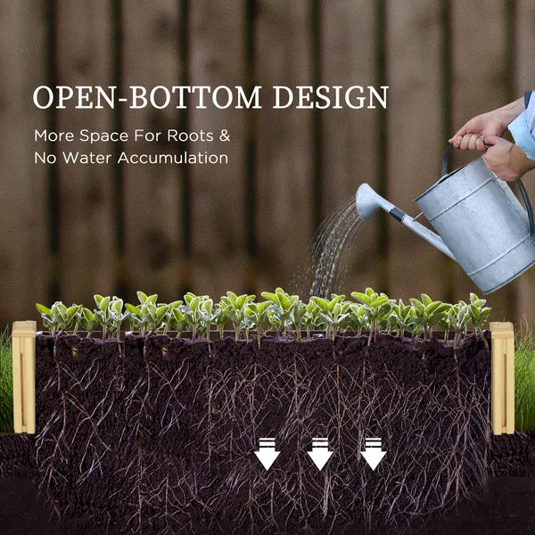 Outsunny Wood Planter Box with Trellis for Climbing Plants, Raised Garden Bed for Outdoor Flowers Herbs, 91"x24"x43", Natural - product image 6
