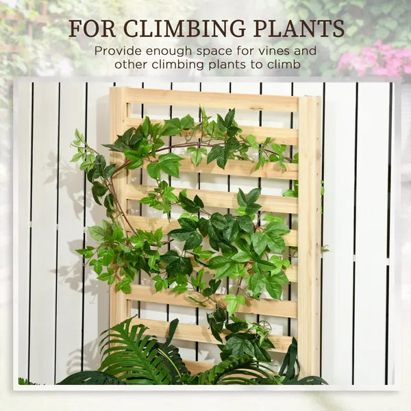 Outsunny Wood Planter Box with Trellis for Climbing Plants, Raised Garden Bed for Outdoor Flowers Herbs, 91"x24"x43", Natural - product image 4