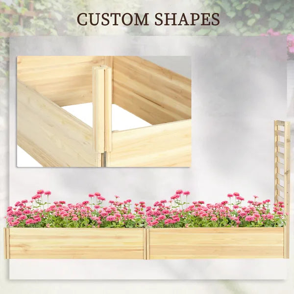 Outsunny Wood Planter Box with Trellis for Climbing Plants, Raised Garden Bed for Outdoor Flowers Herbs, 91"x24"x43", Natural - product image 7