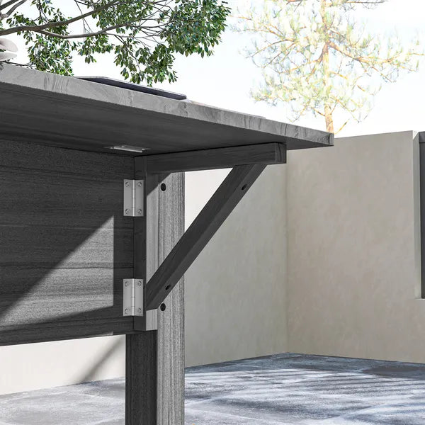 Outsunny Wood Raised Garden Box, Elevated Garden Bed with Side Table, Bottom Shelf, Bed Liners and Drainage Holes, Gray - product image 9