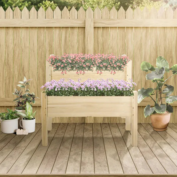 Wooden 2-Tier Raised Garden Bed, Elevated Planter Box for Vegetables, Herbs, Flowers - product image 2