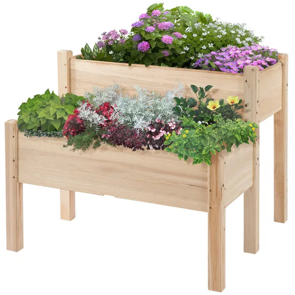 Wooden 2-Tier Raised Garden Bed, Elevated Planter Box for Vegetables, Herbs, Flowers - product image 11