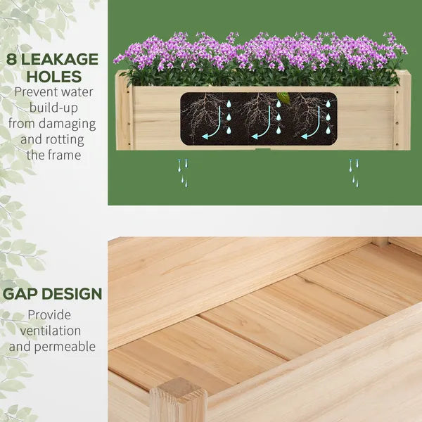 Wooden 2-Tier Raised Garden Bed, Elevated Planter Box for Vegetables, Herbs, Flowers - product image 5