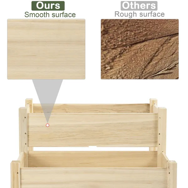Wooden 2-Tier Raised Garden Bed, Elevated Planter Box for Vegetables, Herbs, Flowers - product image 6