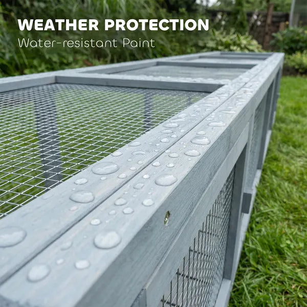 Wooden Cat Run with Weather Protection, Connecting Inside and Outside, 79"L x 15"W x 15"H, Dark Gray - product image 8