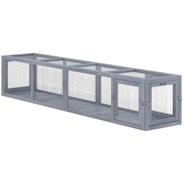 Wooden Cat Run with Weather Protection, Connecting Inside and Outside, 79"L x 15"W x 15"H, Dark Gray - product image 11
