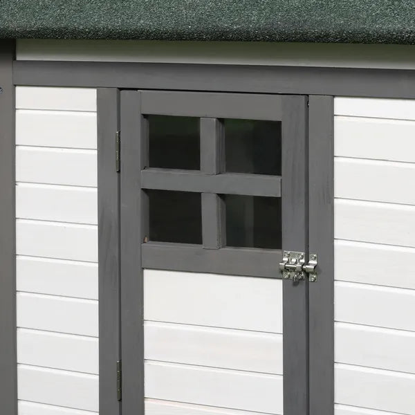 Wooden Chicken Coop 77 Inch with Weatherproof Roof Nesting Box Enclosed Run Removable Tray Outdoor Backyard Gray - product image 8
