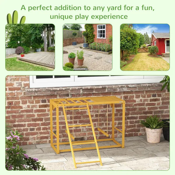 Wooden Chicken Coop Accessory, Activity Play with Swing Set, Multiple Perches, Hen Ladder, Yellow Poultry Care - product image 5