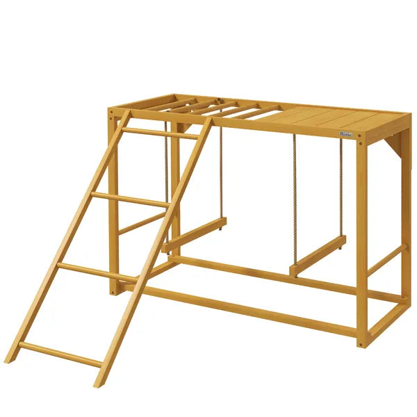 Wooden Chicken Coop Accessory, Activity Play with Swing Set, Multiple Perches, Hen Ladder, Yellow Poultry Care - product image 1