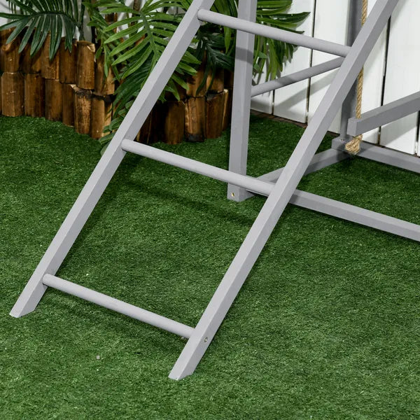 Wooden Chicken Swing Set Gray Activity Center for 3-4 Chickens with Multiple Roosting Perches for Resting Play - product image 9