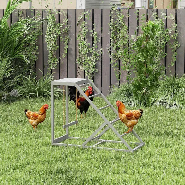Wooden Chicken Toys for Coop with Swing, Chicken Activity Center with Multiple Roosting Perches or Ladder, Platform for Resting - product image 10