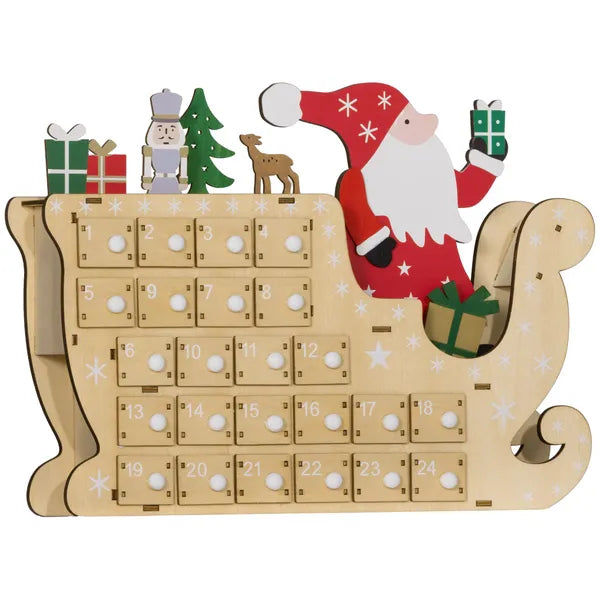 Wooden Christmas Advent Calendar with 24 Countdown Drawers, Reusable Holiday Decor Xmas Gift for Kids Adults, Natural - product image 11