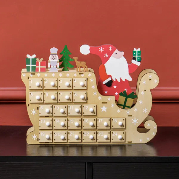 Wooden Christmas Advent Calendar with 24 Countdown Drawers, Reusable Holiday Decor Xmas Gift for Kids Adults, Natural - product image 7
