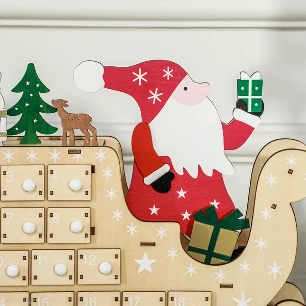 Wooden Christmas Advent Calendar with 24 Countdown Drawers, Reusable Holiday Decor Xmas Gift for Kids Adults, Natural - product image 8