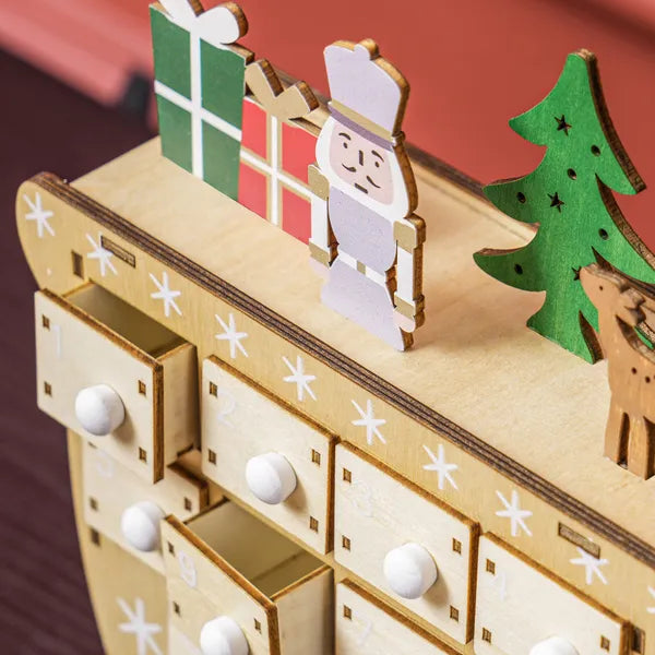 Wooden Christmas Advent Calendar with 24 Countdown Drawers, Reusable Holiday Decor Xmas Gift for Kids Adults, Natural - product image 9