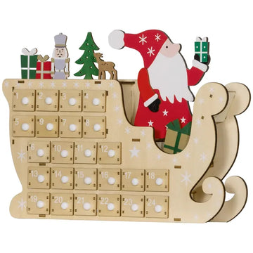 Wooden Christmas Advent Calendar with 24 Countdown Drawers, Reusable Holiday Decor Xmas Gift for Kids Adults, Natural - product image 1