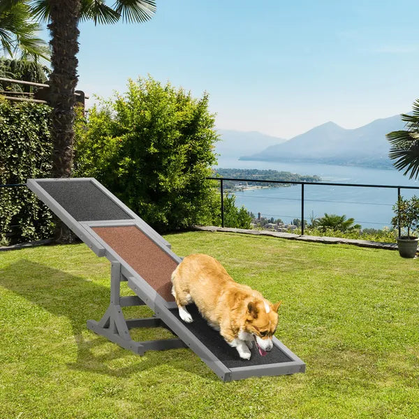 PawHut Wooden Dog Agility Seesaw for Dog Training Exercise, 71" L x 12" W x 12" H, Gray - product image 2
