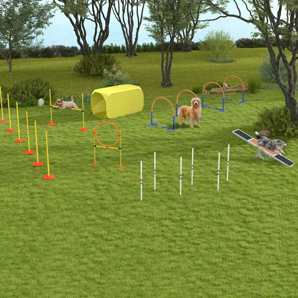 PawHut Wooden Dog Agility Seesaw for Dog Training Exercise, 71" L x 12" W x 12" H, Gray - product image 9