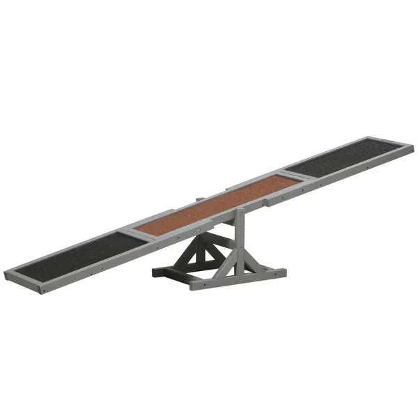 PawHut Wooden Dog Agility Seesaw for Dog Training Exercise, 71" L x 12" W x 12" H, Gray - product image 11