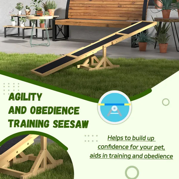 Wooden Dog Agility Seesaw for Training and Exercise, Yellow - product image 7