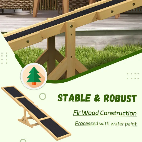 Wooden Dog Agility Seesaw for Training and Exercise, Yellow - product image 4