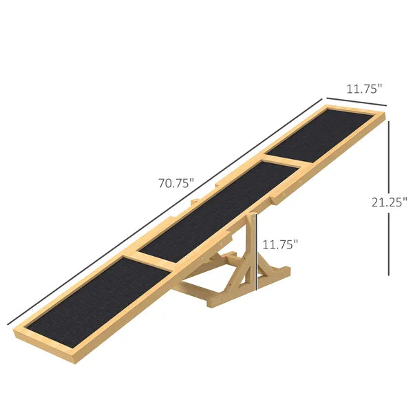 Wooden Dog Agility Seesaw for Training and Exercise, Yellow - product image 3