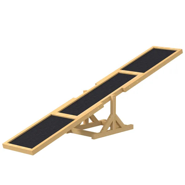 Wooden Dog Agility Seesaw for Training and Exercise, Yellow - product image 1