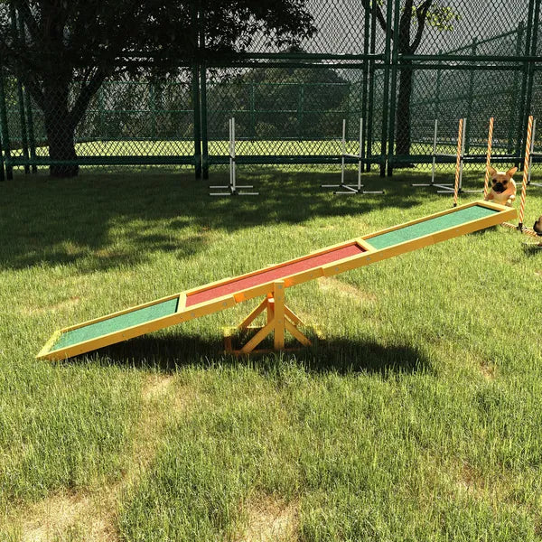 PawHut Wooden Dog Agility Seesaw, Training and Exercise Equipment, Weather Resistant, 71 Inch L, Natural - product image 2