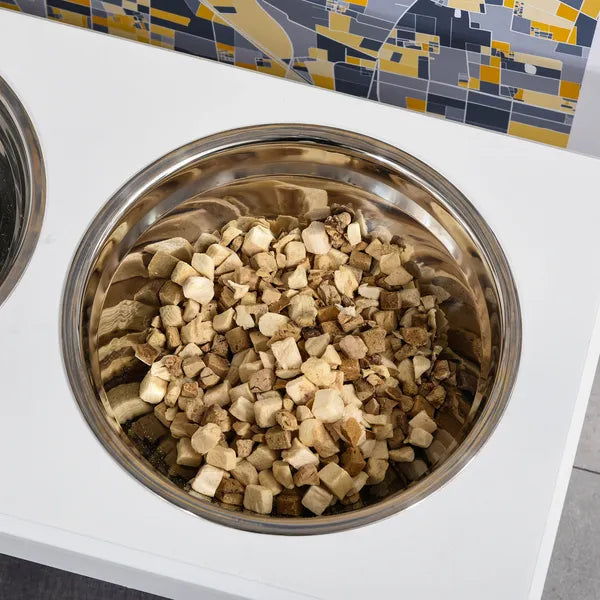 Wooden Dog Feeding Station with 2 Stainless Steel Bowls and Non-Slip Base White - product image 7