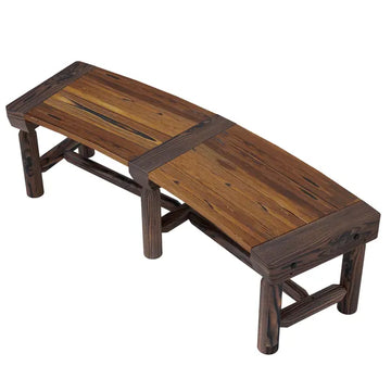 Outsunny Wooden Garden Bench, Semicircular Round Outdoor Tree Bench, Wrap Around Park Bench for Yard, Patio, Deck, Lawn, Brown - product image 1