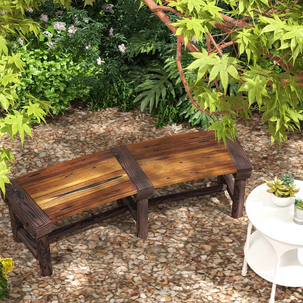 Outsunny Wooden Garden Bench, Semicircular Round Outdoor Tree Bench, Wrap Around Park Bench for Yard, Patio, Deck, Lawn, Brown - product image 9