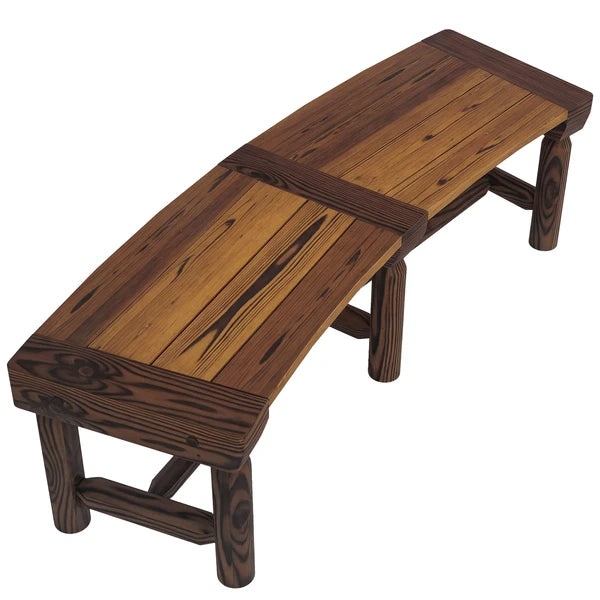 Outsunny Wooden Garden Bench, Semicircular Round Outdoor Tree Bench, Wrap Around Park Bench for Yard, Patio, Deck, Lawn, Brown - product image 11