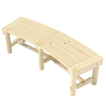Outsunny Wooden Garden Bench, Semicircular Round Outdoor Tree Bench, Wrap Around Park Bench for Yard, Patio, Deck, Lawn, Natural - product image 1