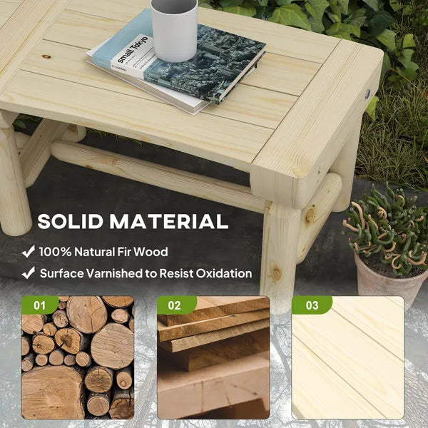 Outsunny Wooden Garden Bench, Semicircular Round Outdoor Tree Bench, Wrap Around Park Bench for Yard, Patio, Deck, Lawn, Natural - product image 5