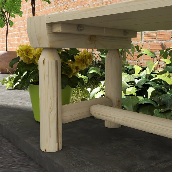 Outsunny Wooden Garden Bench, Semicircular Round Outdoor Tree Bench, Wrap Around Park Bench for Yard, Patio, Deck, Lawn, Natural - product image 9
