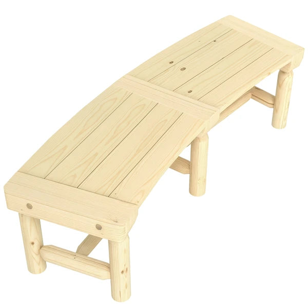 Outsunny Wooden Garden Bench, Semicircular Round Outdoor Tree Bench, Wrap Around Park Bench for Yard, Patio, Deck, Lawn, Natural - product image 11