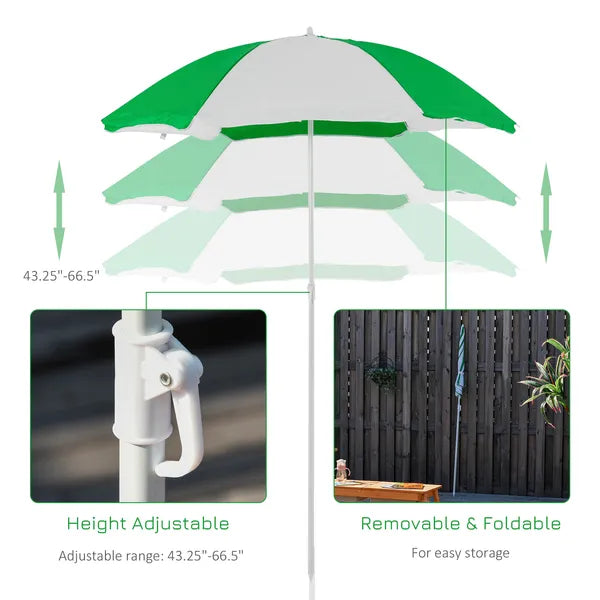 Wooden Kids Picnic Table with Sandbox, Adjustable Umbrella, and Removable Parasol, Outdoor Set for Garden and Patio - product image 5